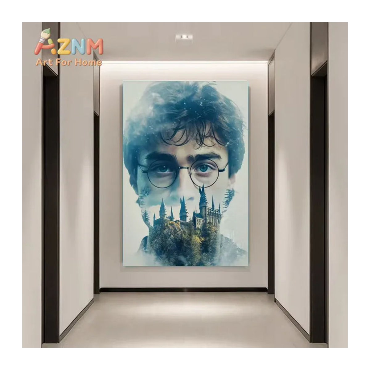 KAYOU Quadratisches Kunstmosaik Wandbild mit Hogwarts-Schulmuster in Mehrfarbig - Bild 2