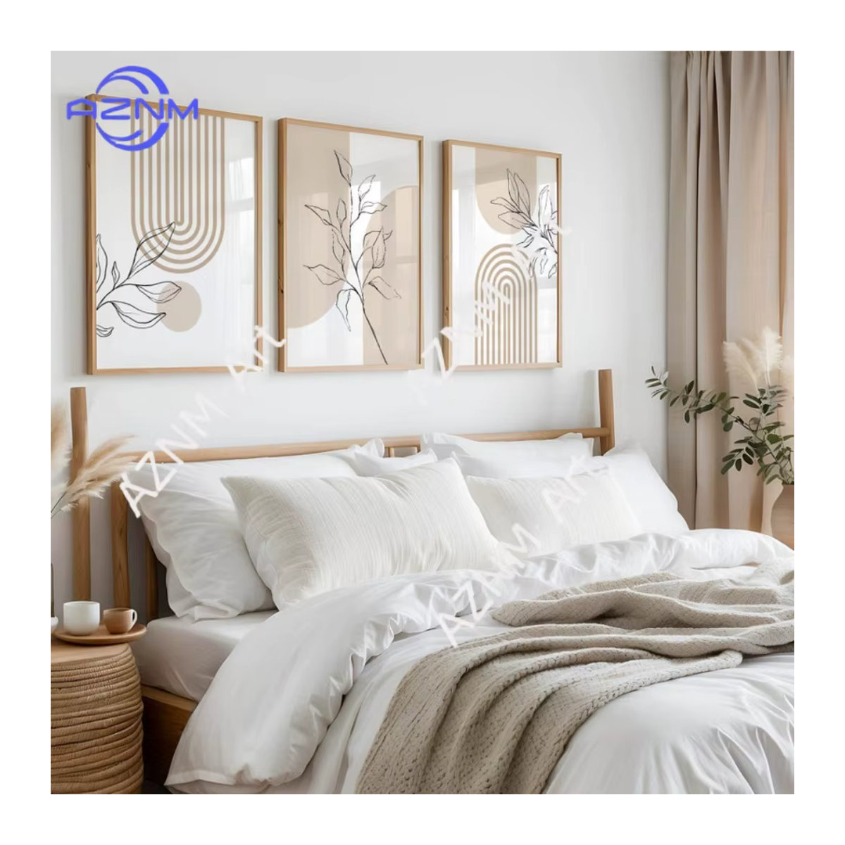 KAYOU Rahmenlose Wanddrucke in Beige mit floralem Design für minimalistische Wohnkultur im Hochformat - Bild 2