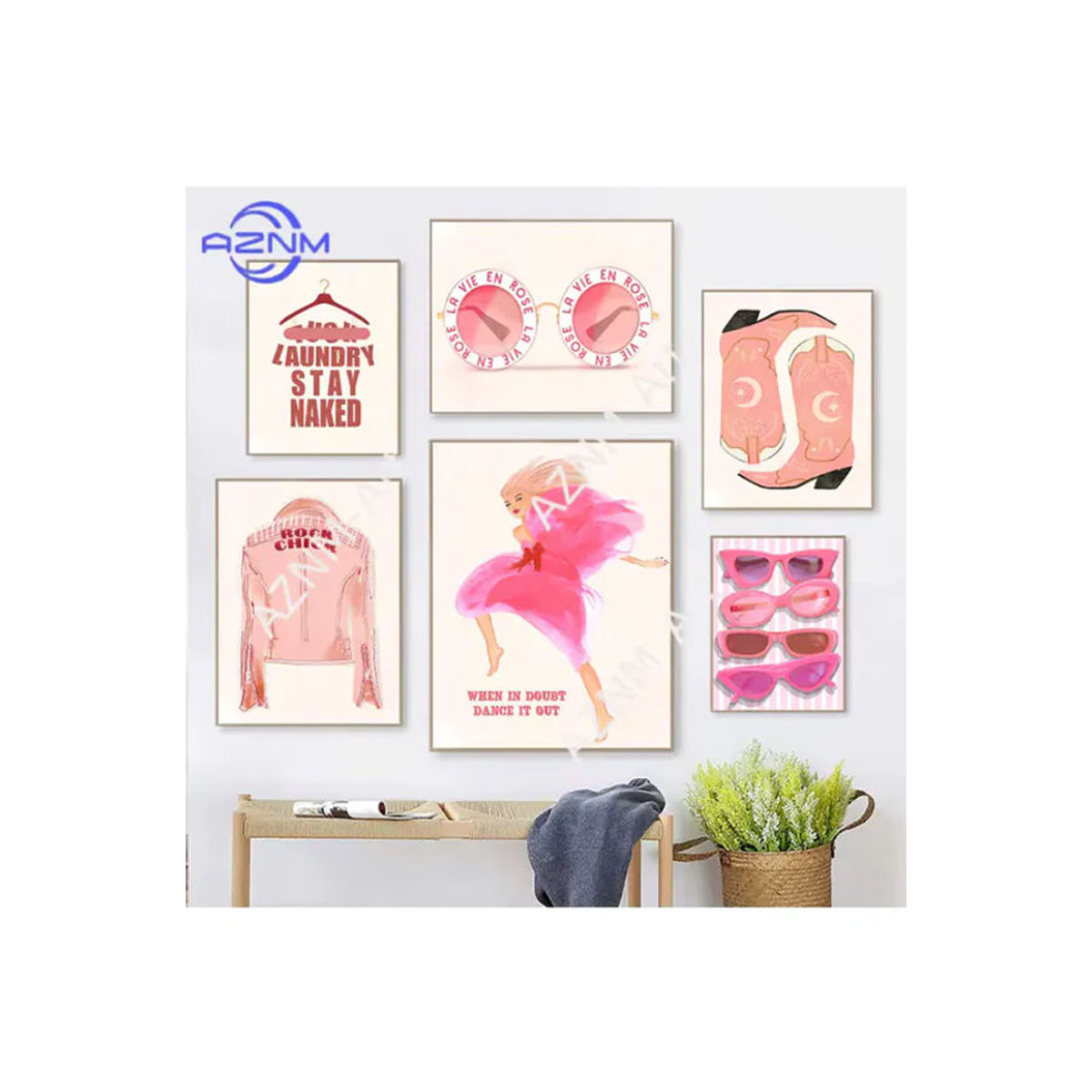 KAYOU Retro Glamour Mode-Magazin-Poster Rosa Leinwandgemälde Porträt Wandkunst für deine Wohnraumdekoration - Bild 2