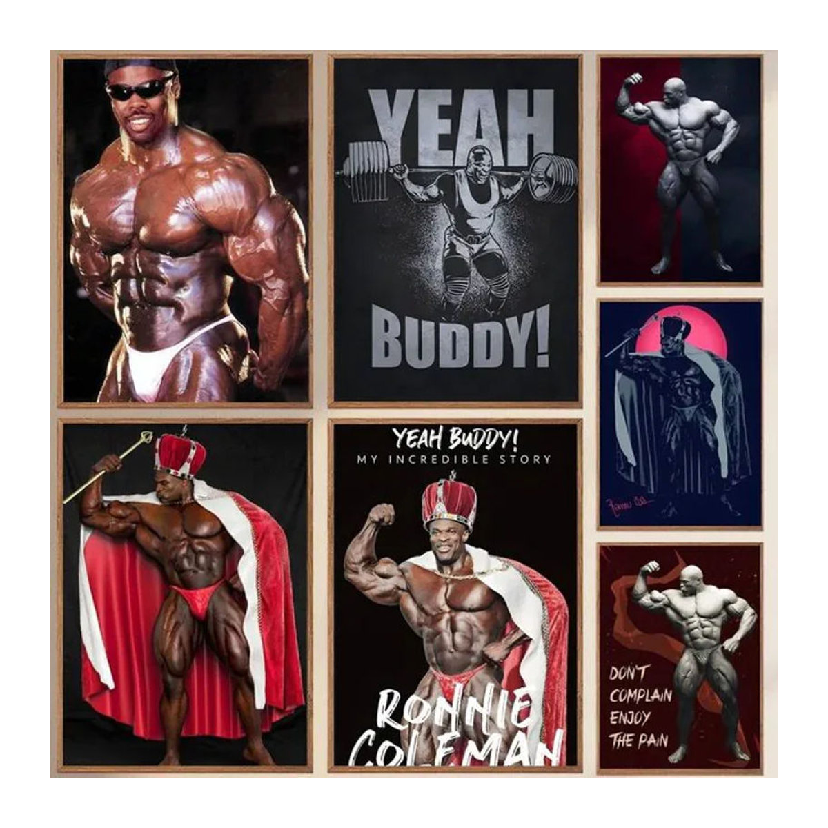 Kayou Ronnie Coleman Mr O-Olympia Poster, selbstklebender und wasserfester Kunstdruckaufkleber aus Papier, mehrfarbig, rechteckig - Bild 1