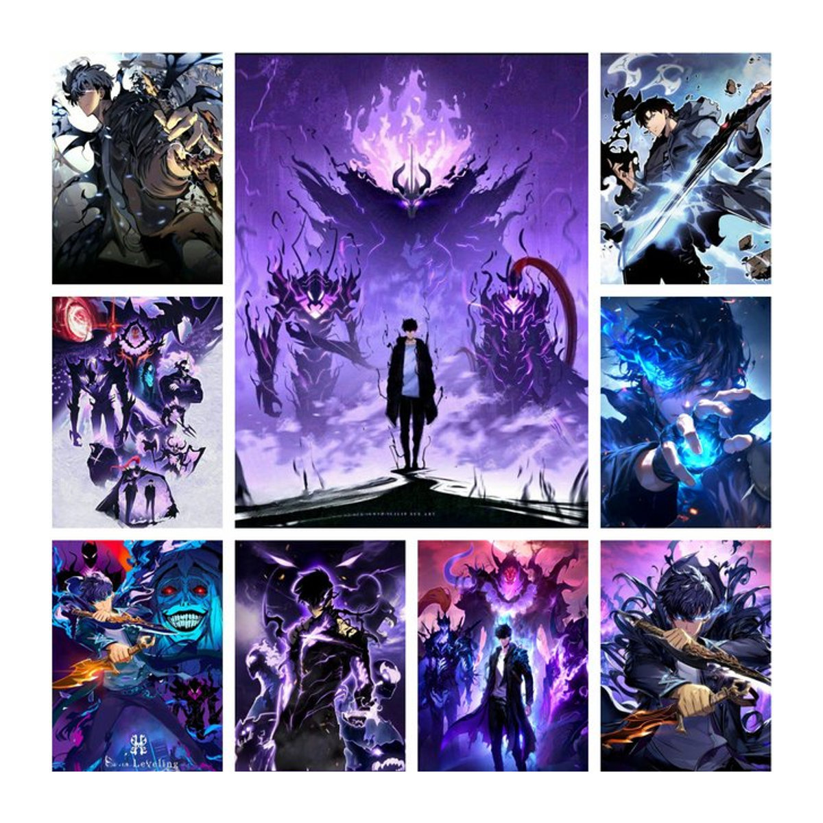 KAYOU Solo Leveling Anime Diamantmalerei Mosaik Kunstwerk Sung Jinwoo Ant King in Lila, Rahmenlos - Bild 1