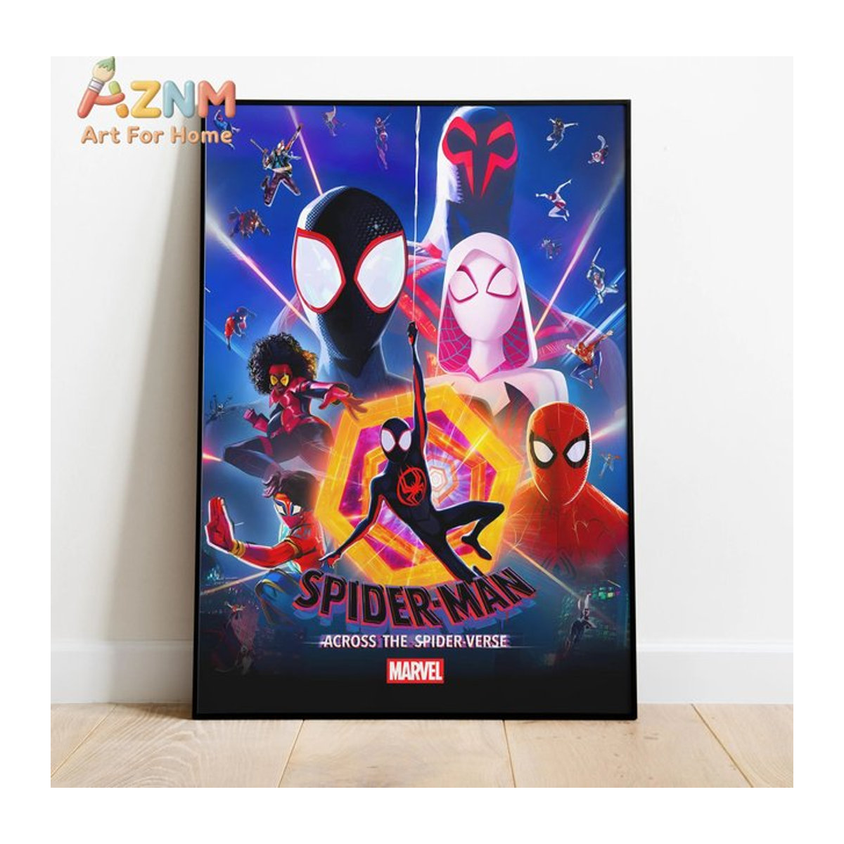KAYOU Spiderman Across the Spiderverse Poster Miles Morales Porträt als rahmenlose Wandkunst aus Papier in mehrfarbigem Design - Bild 1
