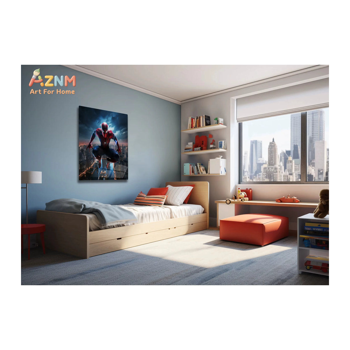 KAYOU Spiderman Marvel Superheld Metall-Leinwand Wanddekoration mit RGB LED, mehrfarbig, Hochformat - Bild 2