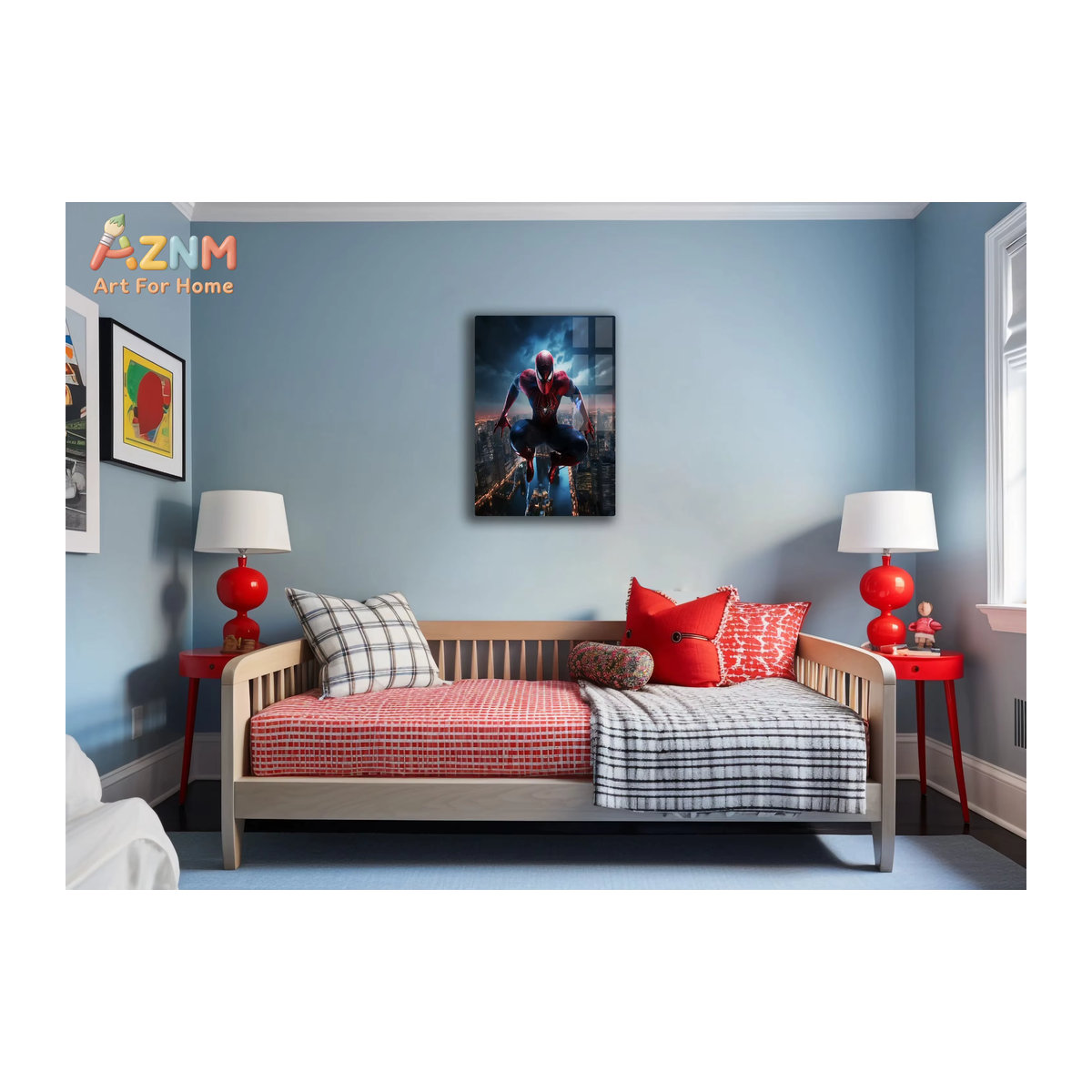 KAYOU Spiderman Marvel Superheld Metall-Leinwand Wanddekoration mit RGB LED, mehrfarbig, Hochformat - Bild 5