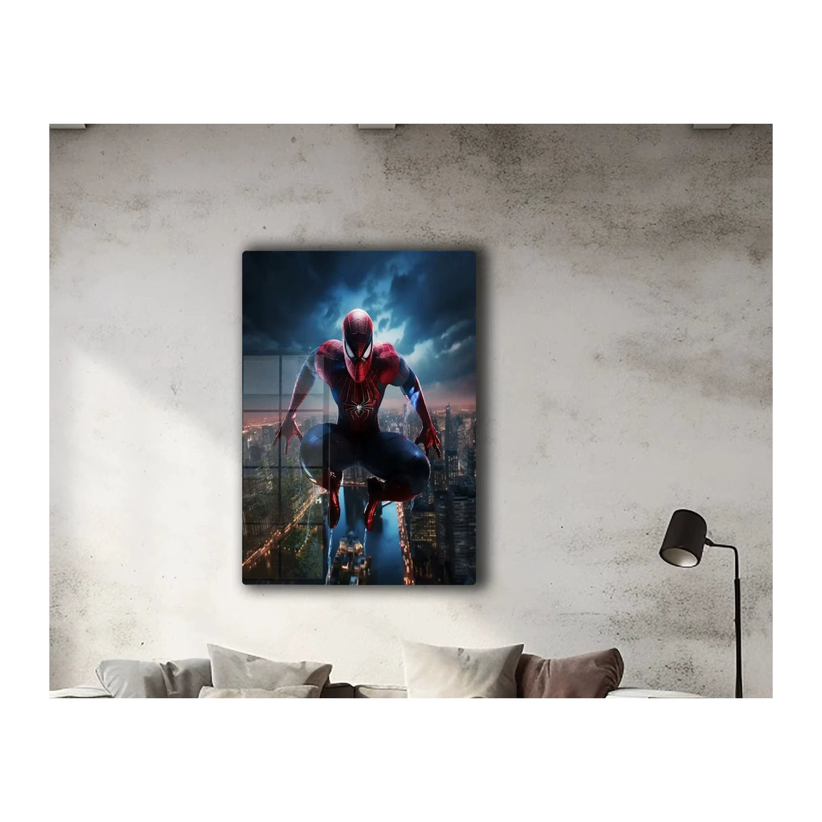 KAYOU Spiderman Marvel Superheld Metall-Leinwand Wanddekoration mit RGB LED, mehrfarbig, Hochformat - Bild 6