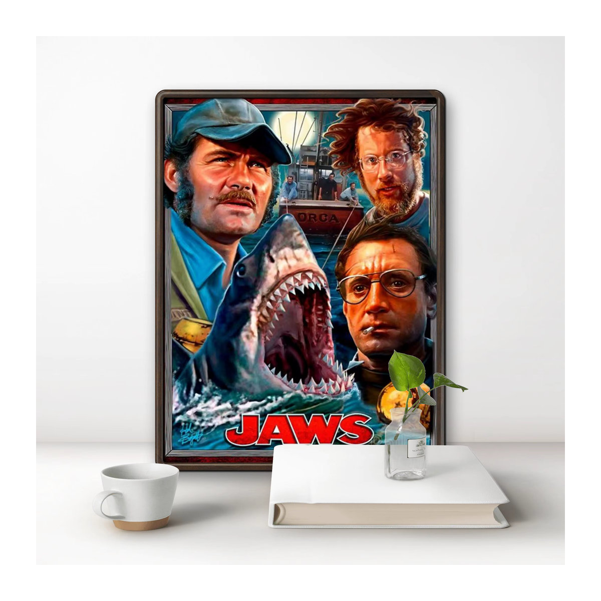 Kayou Steven Spielberg Jaws Film 5D Diamant Malerei Horror Hai Wandbild, mehrfarbig, B/H: 40 x 40 cm - Bild 1
