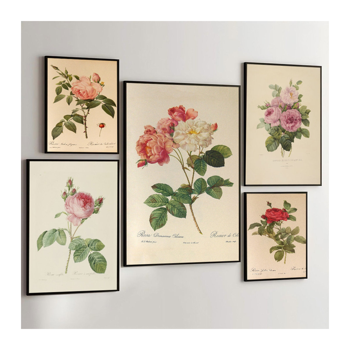 Kayou Vintage Rose Blumen Wandaufkleber aus wasserfestem Papier, Mehrfarbig, Rechteckig - Bild 1