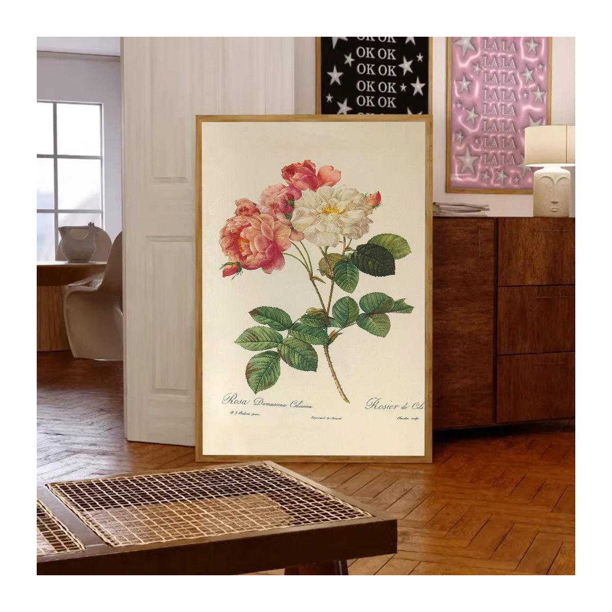 Kayou Vintage Rose Blumen Wandaufkleber aus wasserfestem Papier, Mehrfarbig, Rechteckig - Bild 4