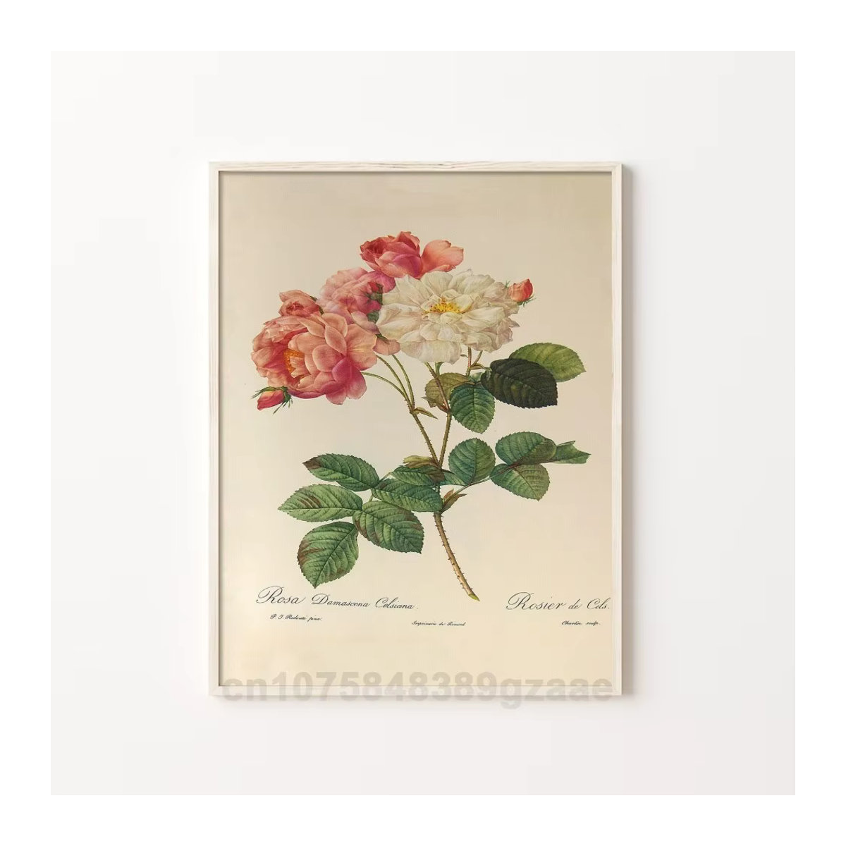 Kayou Vintage Rose Blumen Wandaufkleber aus wasserfestem Papier, Mehrfarbig, Rechteckig - Bild 6
