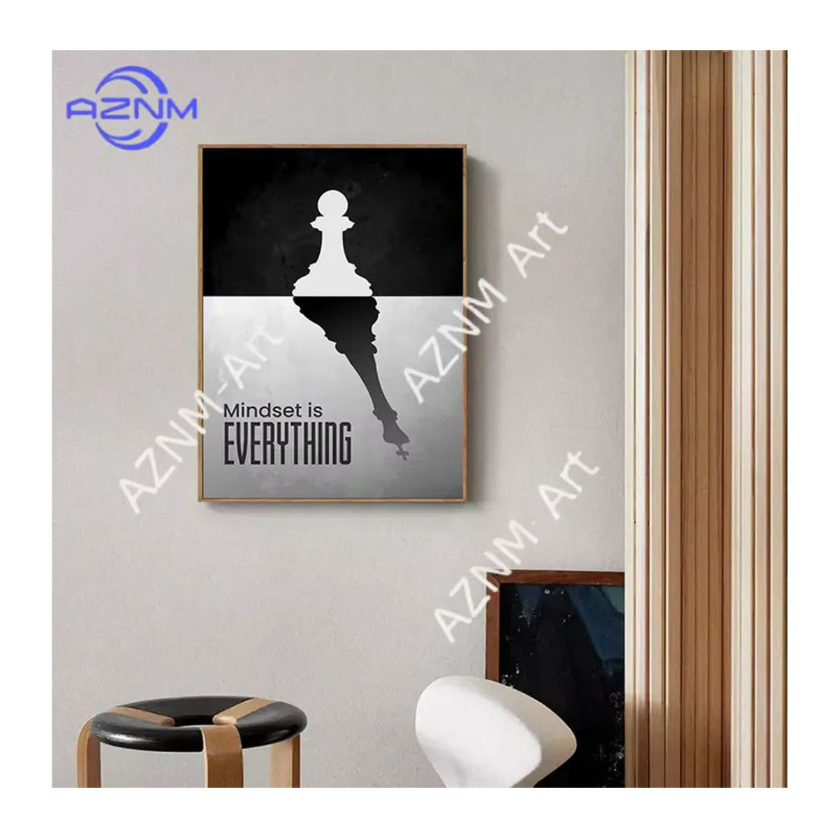 KAYOU Vintage Schach Leinwand-Poster Abstrakt und Geometrisch in Mehrfarbig für deine Wanddekoration - Bild 4
