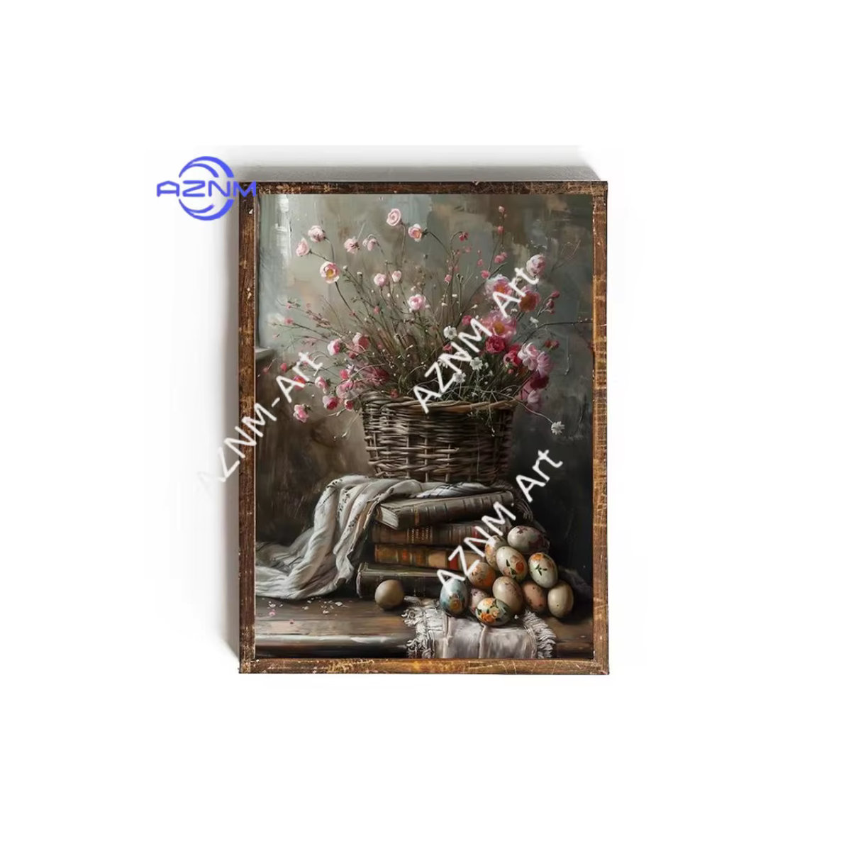 KAYOU Vintage Wanddekoration mit floralem Design für Ostern, mehrfarbig, Holz, Hochformat - Bild 4