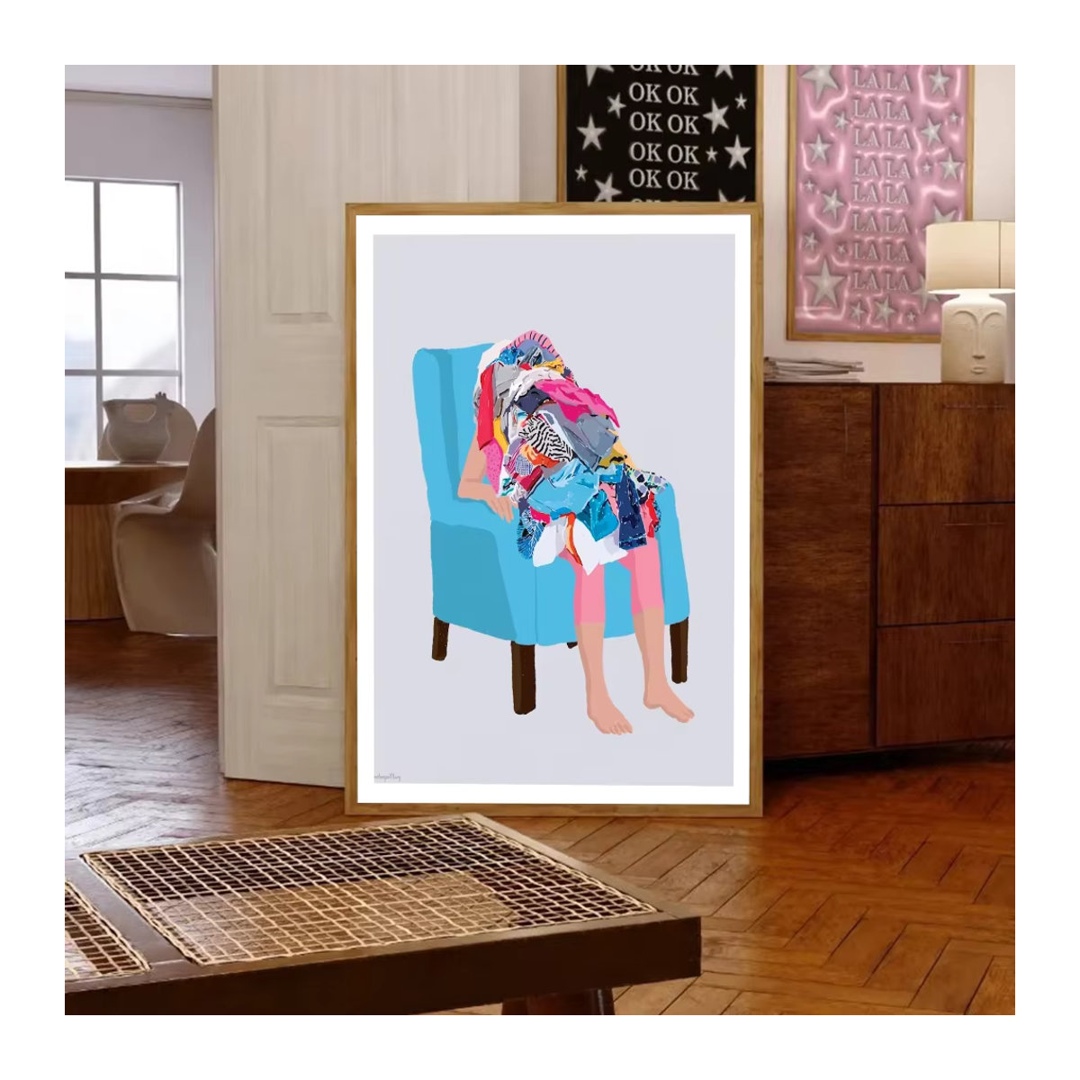 Kayou Wäsche-Tag Kunstposter als selbstklebender wasserfester Papieraufkleber für deine Wanddekoration, mehrfarbig, rechteckig - Bild 4