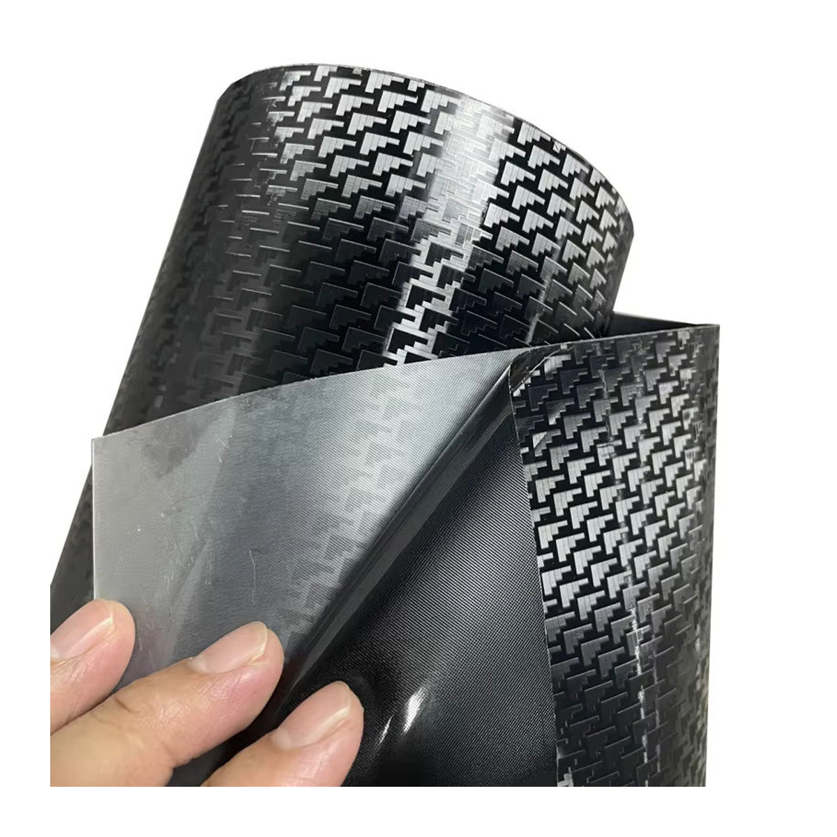 KDSTECK Premium PET Carbon Fiber Vinyl Wrap Film Selbstklebende Folie in Schwarz mit Flugzeug Muster für dein Auto - Bild 2