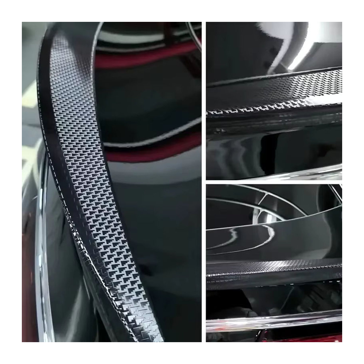 KDSTECK Premium PET Carbon Fiber Vinyl Wrap Film Selbstklebende Folie in Schwarz mit Flugzeug Muster für dein Auto - Bild 3