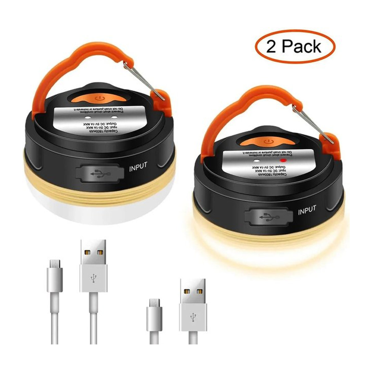 KDULIT 10W LED Camping Laterne mit 1800mAh Akku USB aufladbar und tragbar - Bild 1