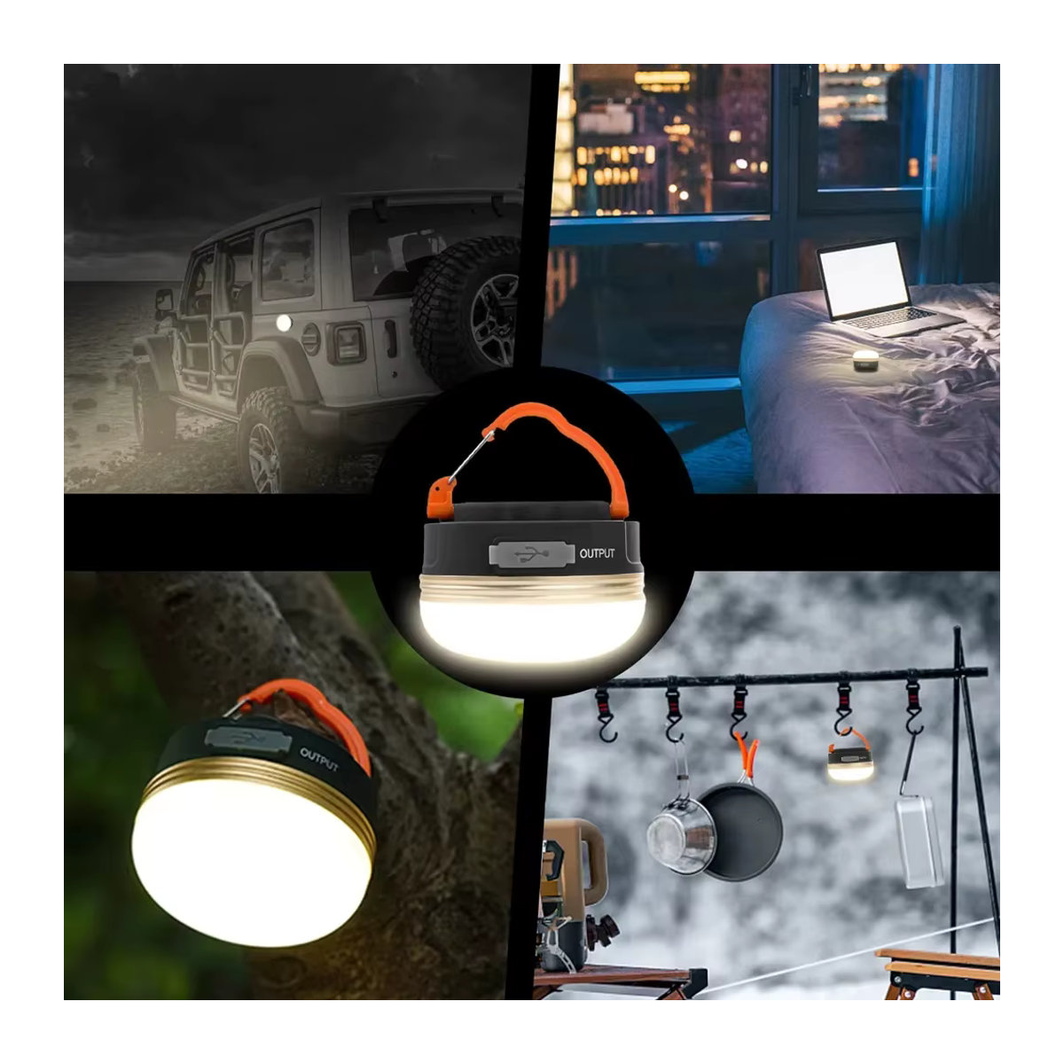 KDULIT 10W LED Camping Laterne mit 1800mAh Akku USB aufladbar und tragbar - Bild 6