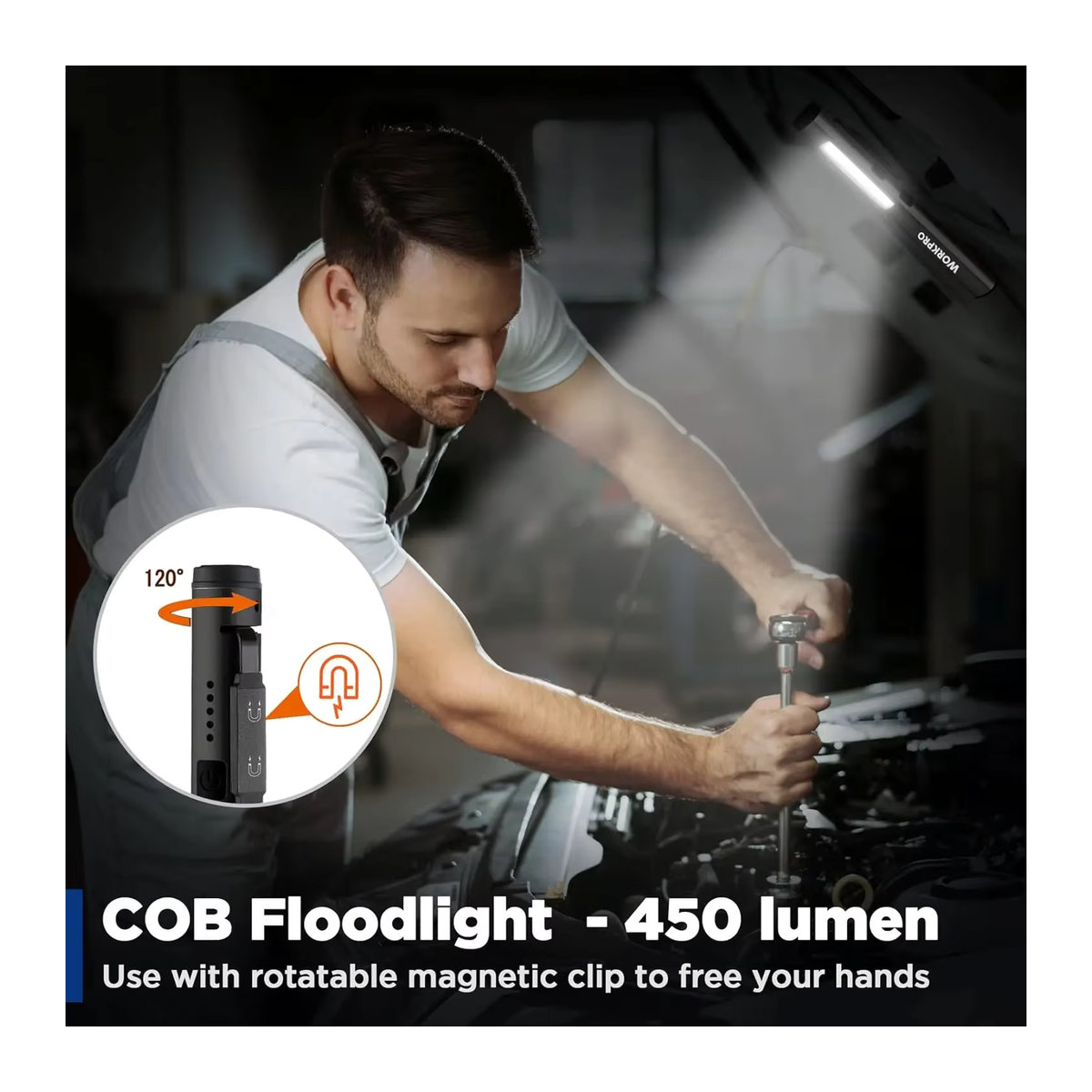 KDULIT 4-in-1 Multifunktions LED Stift Taschenlampe mit 800-mAh-Akku und Magnetfunktion, wiederaufladbar über USB - Bild 4