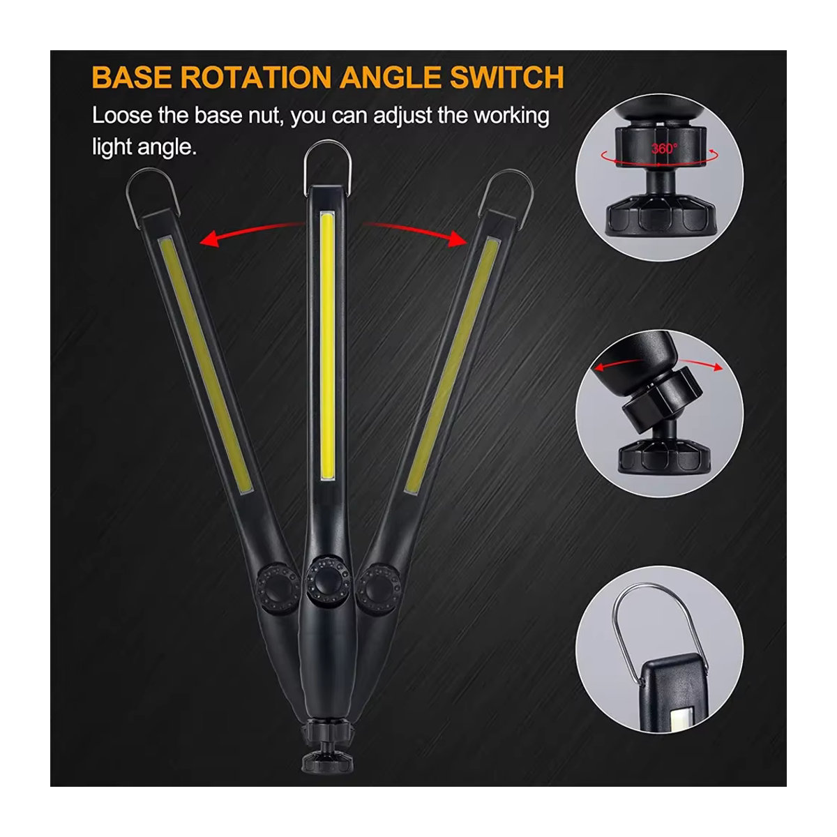 Kdulit COB LED Taschenlampe mit Magnet und USB-Wiederaufladung als magnetische Arbeitslampe und Campinglaterne - Bild 5