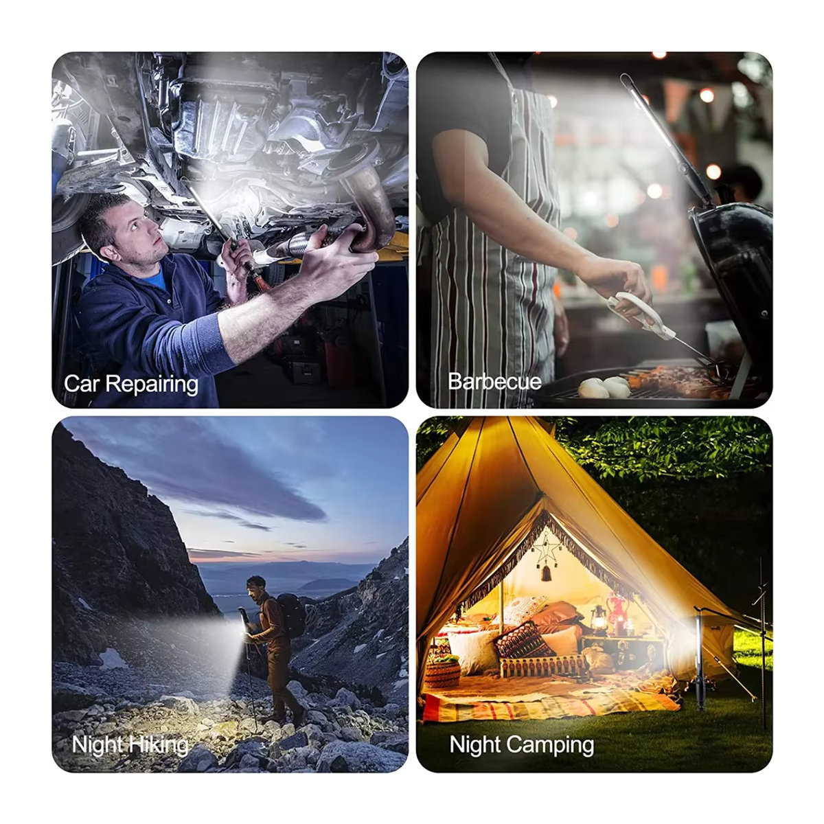 Kdulit COB LED Taschenlampe mit Magnet und USB-Wiederaufladung als magnetische Arbeitslampe und Campinglaterne - Bild 6
