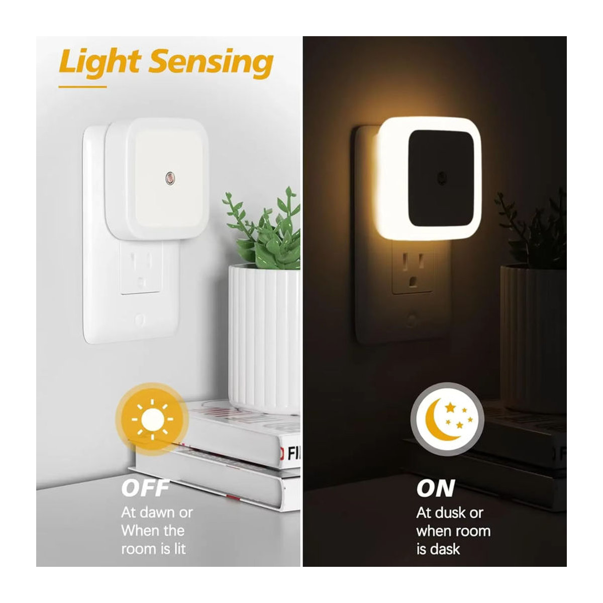 KDULIT LED Nachtlichter mit Dämmerungssensor, minimalistische Plug-in Wandleuchten für Flur, Schlafzimmer und Badezimmer - Bild 2
