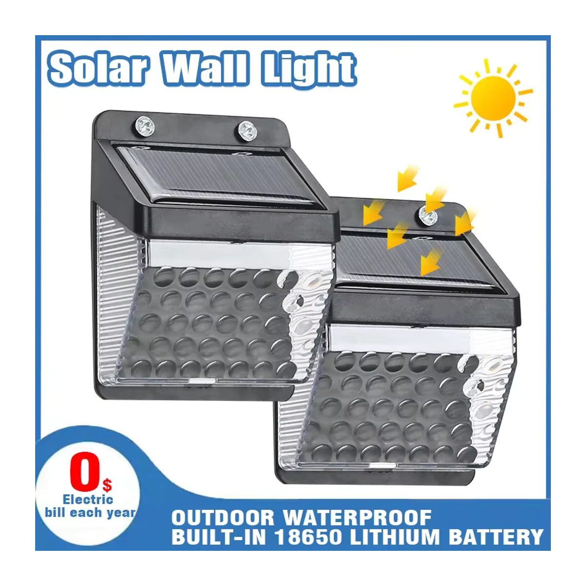 KDULIT LED Solarleuchte mit PIR-Bewegungssensor in Schwarz, wasserdichte Solarlampe für den Außenbereich und die Gartendekoration - Bild 1