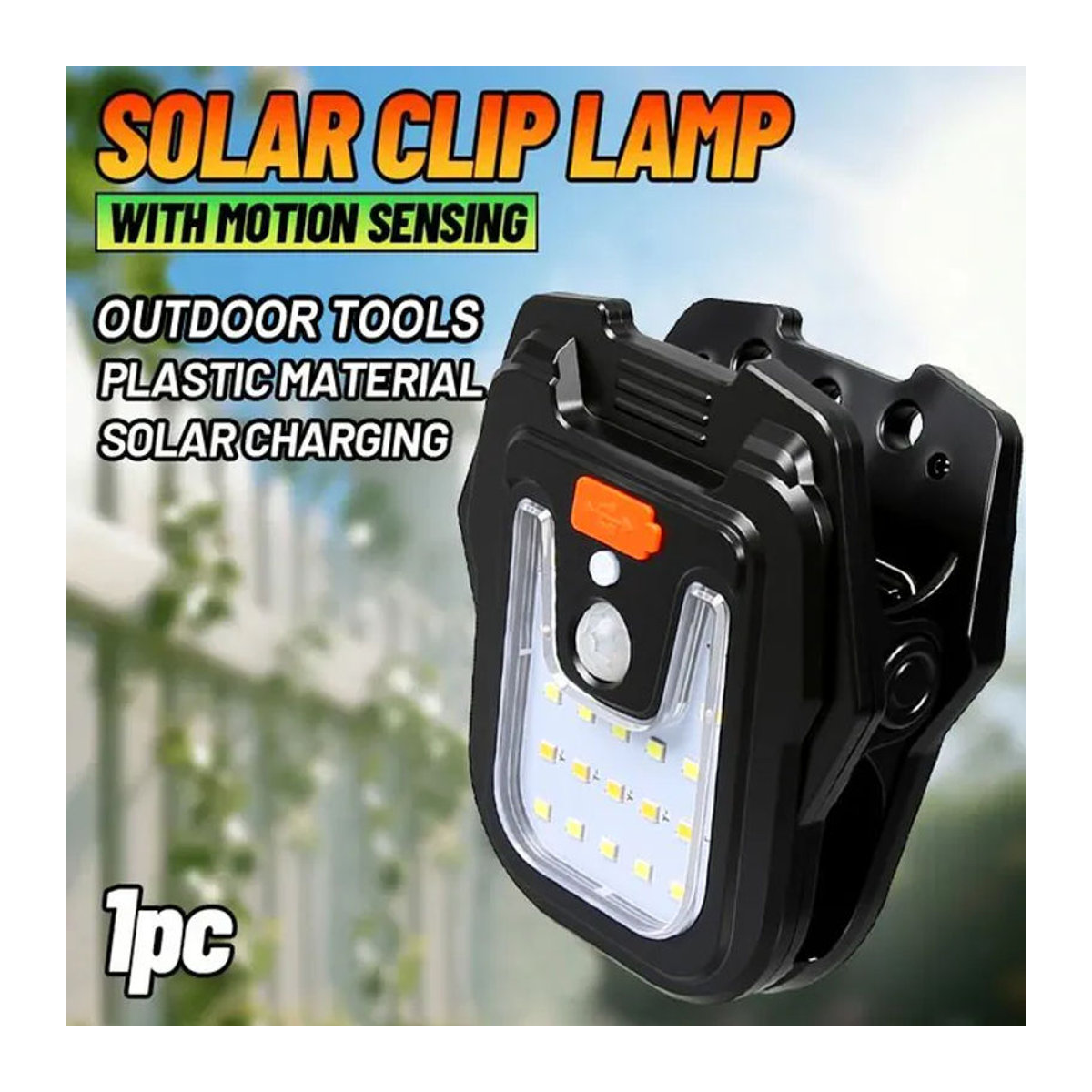 KDULIT Solar-Clip-Lampe mit Bewegungsmelder als Wandleuchte in Schwarz - Bild 1