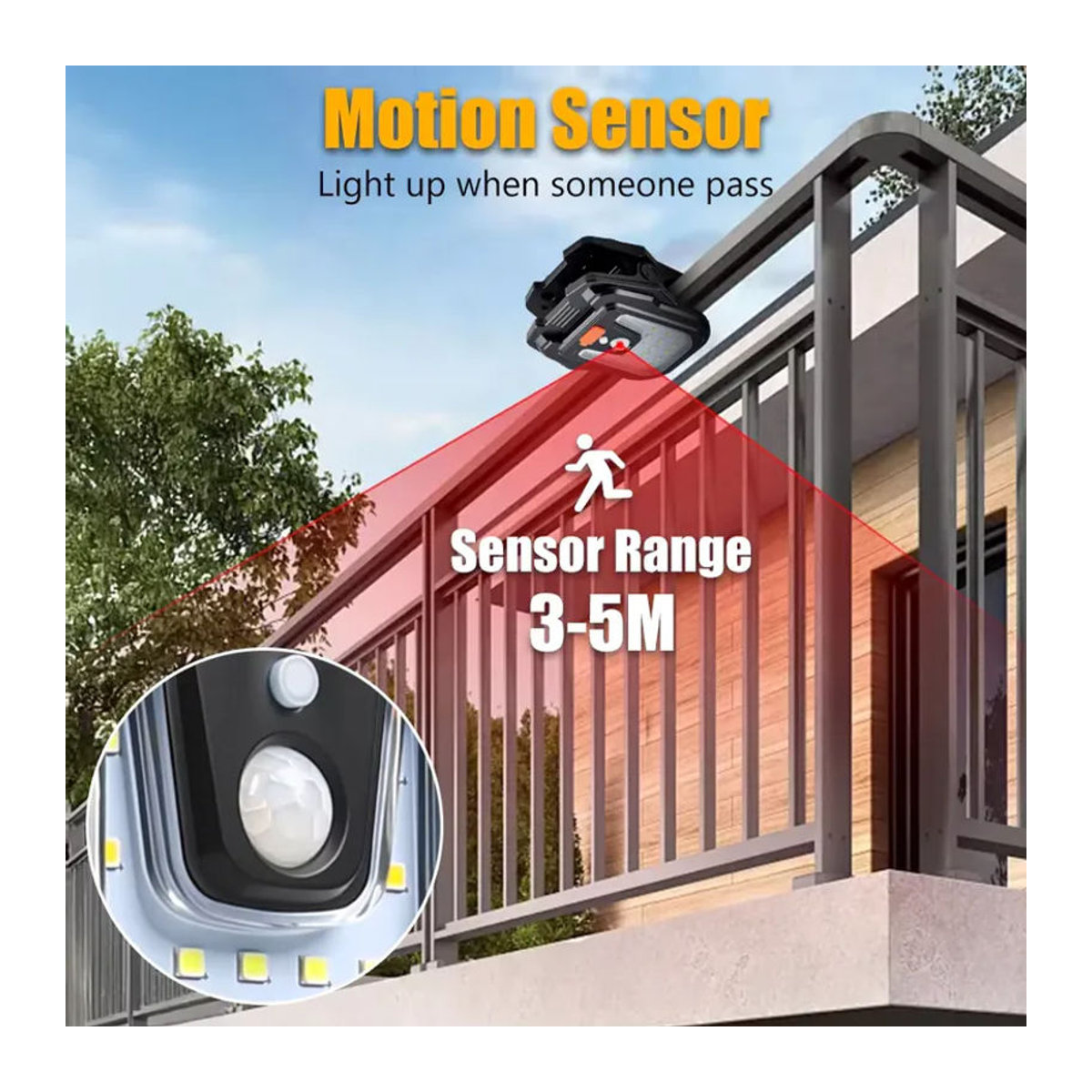 KDULIT Solar-Clip-Lampe mit Bewegungsmelder als Wandleuchte in Schwarz - Bild 3