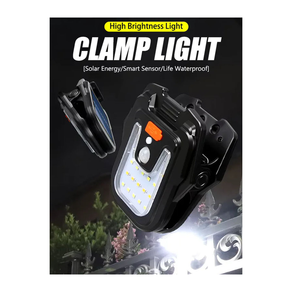 KDULIT Solar-Clip-Lampe mit Bewegungsmelder als Wandleuchte in Schwarz - Bild 7