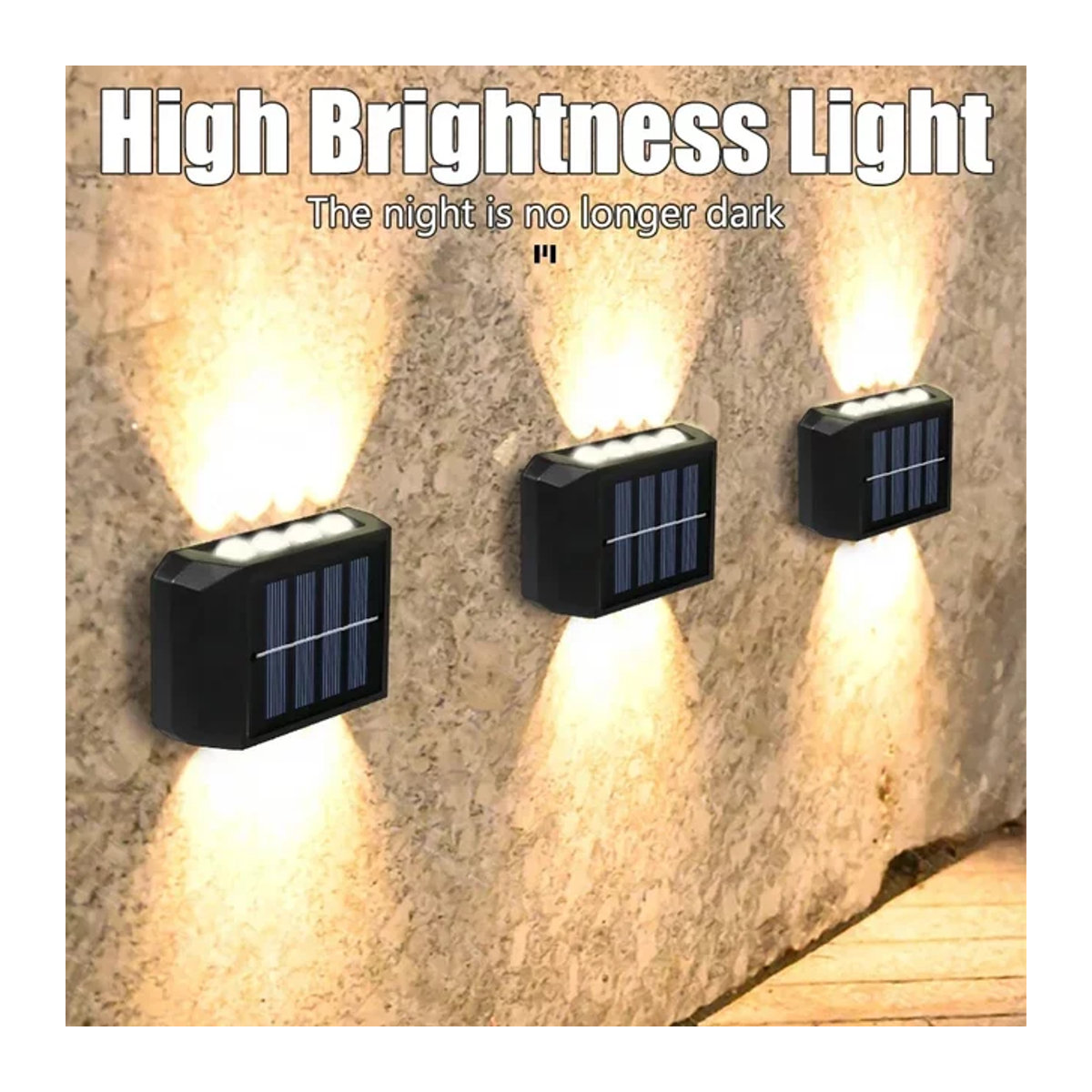 KDULIT Solar-Wandleuchte in Schwarz mit LED und Up-Down-Beleuchtung, IP65 wasserdicht, minimalistisches Design für den Außenbereich - Bild 1