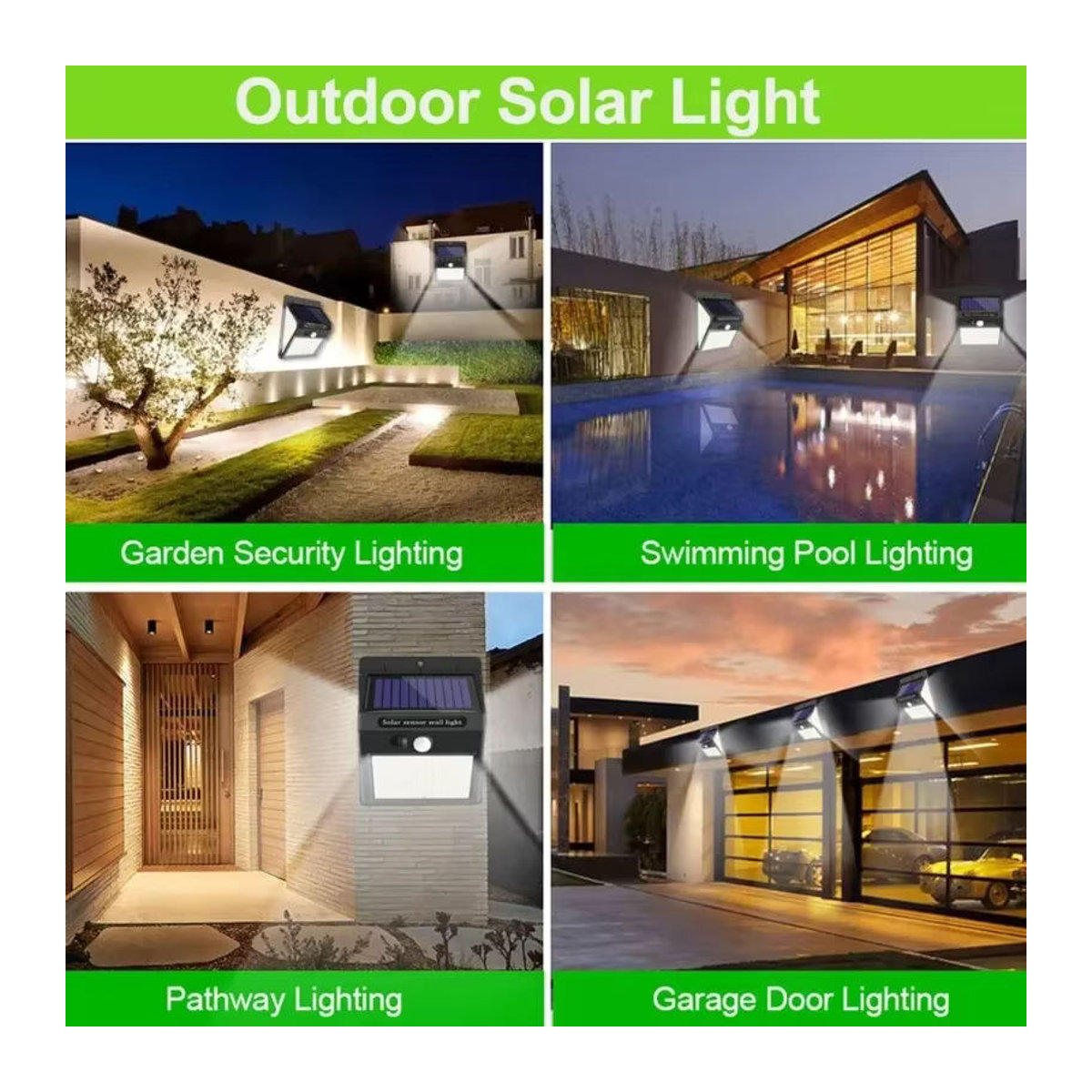 KDULIT Solar Wandleuchte mit 144 LED, PIR Bewegungssensor und wasserdichtem Design, Schwarz, Modern - Bild 6