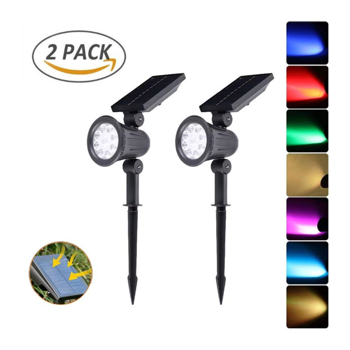 KDULIT Solarleuchte mit 9 LED für Garten und Hof, IP65 wasserdicht, Schwarz, Modernes Design - Bild 1