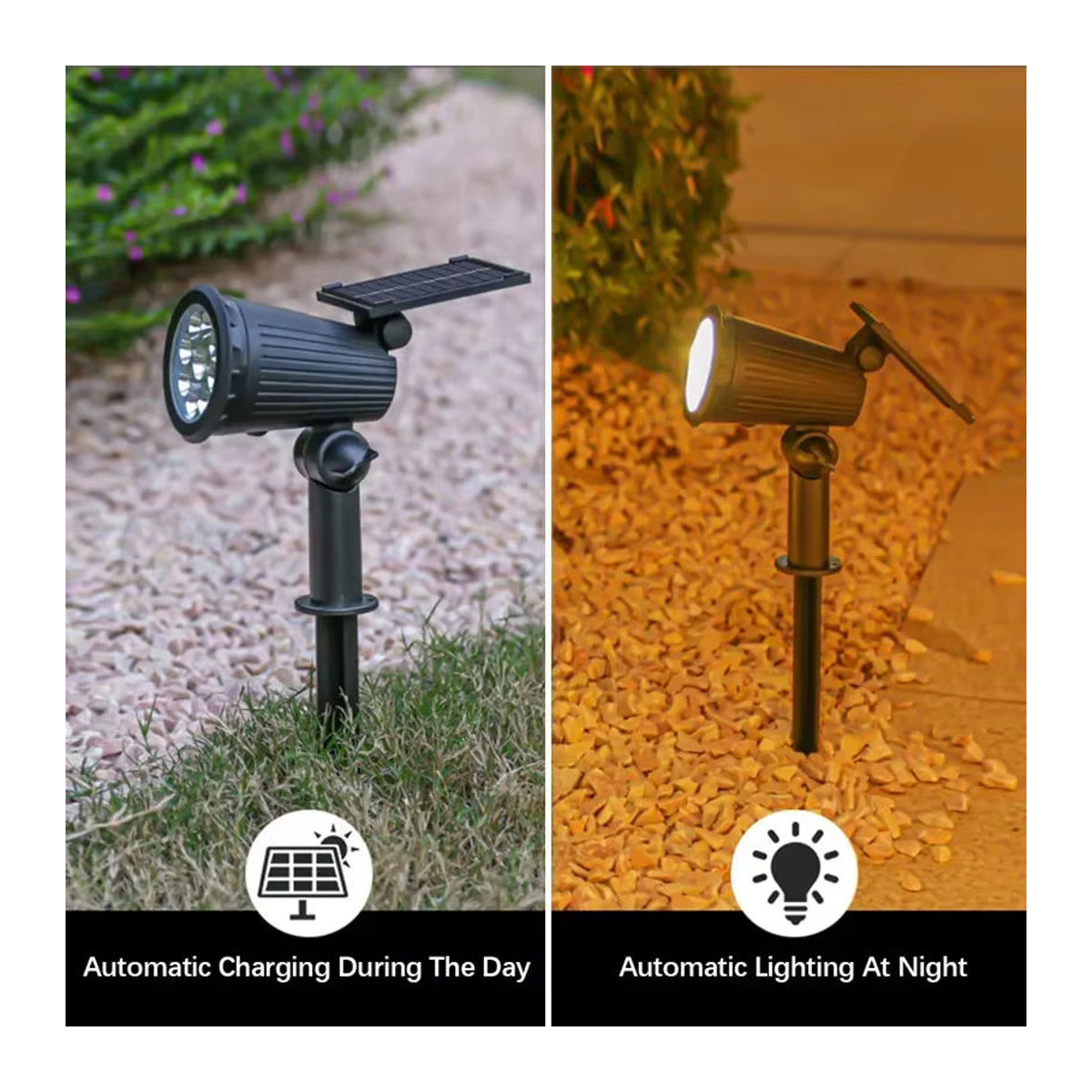 KDULIT Solarleuchte mit 9 LED für Garten und Hof, IP65 wasserdicht, Schwarz, Modernes Design - Bild 6