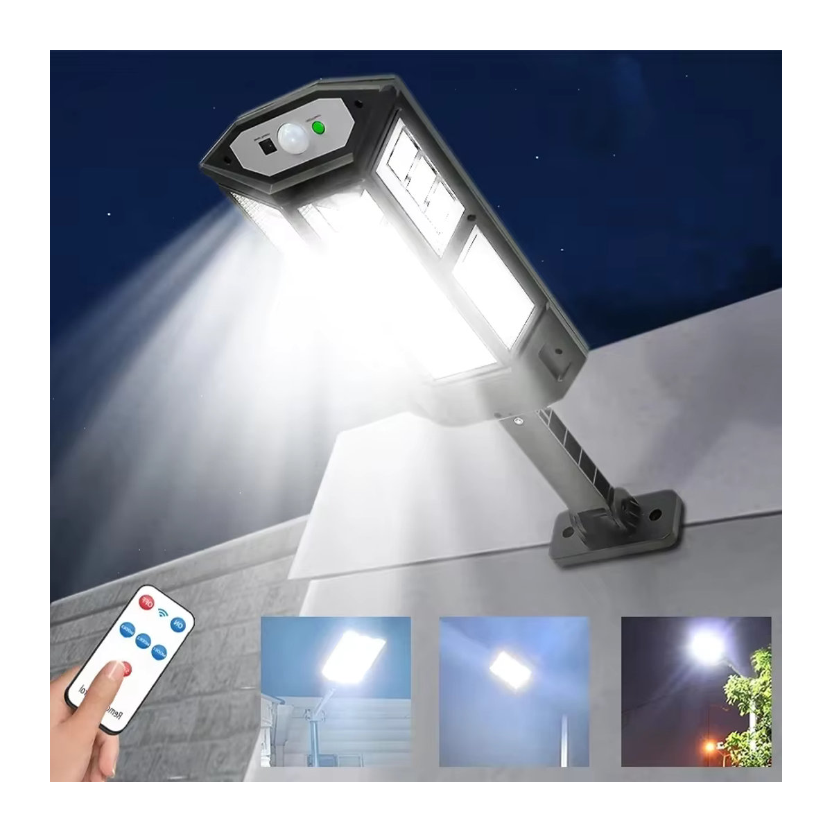 KDULIT Solarleuchte Outdoor mit Bewegungsmelder und 3 Modi, IP65 wasserdicht, Schwarz - Bild 3