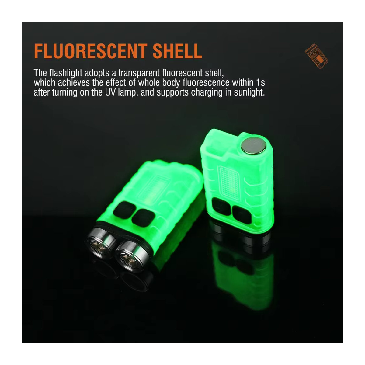 KDULIT V3 EDC Taschenlampe Mini Schlüsselbundlampe mit Magnet und UV-Licht, wiederaufladbar via Type-C, minimalistisches Design für Camping und Angeln - Bild 3