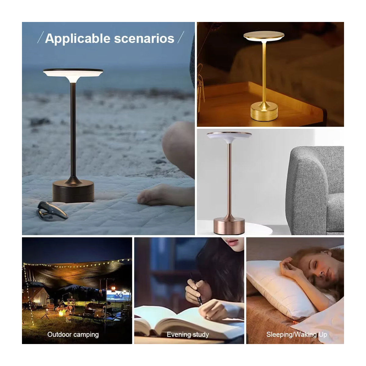 KDULIT Vintage LED Schreibtischlampe aus Metall in Schwarz mit Touch-Steuerung und einstellbarer Helligkeit - Bild 5