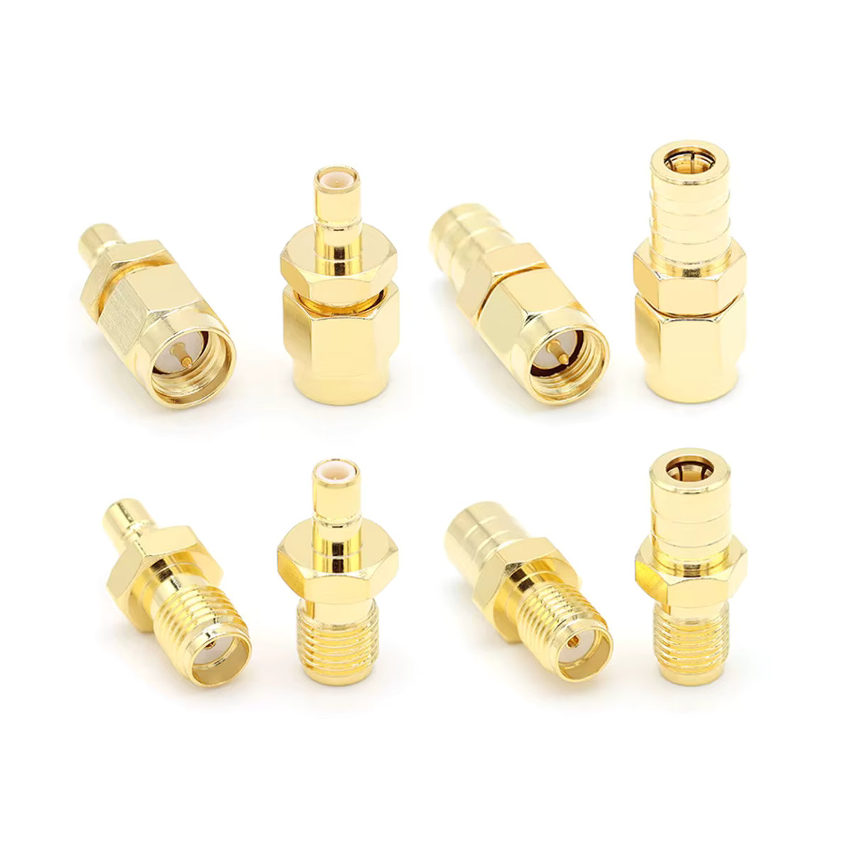 KEBEIS SMA zu SMB Antennenadapter-Set, RF Koaxial-Steckverbinder aus Messing, Gelb - Bild 2