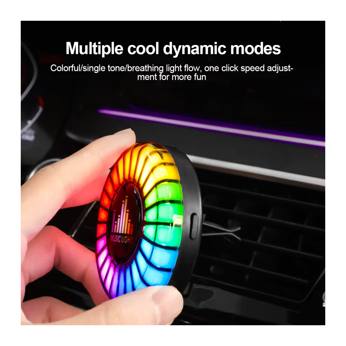 KEBETEME Auto Lufterfrischer mit RGB Musik Rhythmus Lampe und Aromatherapie für die Lüftung, mehrfarbig - Bild 5