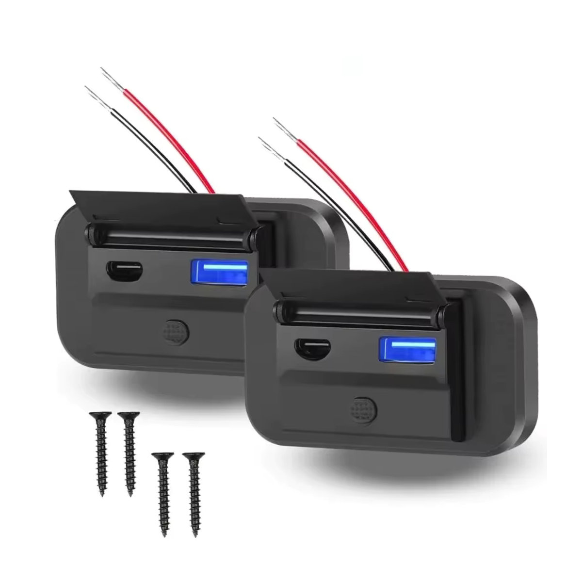 kebidumei 12V USB-Steckdose für die Oberflächenmontage mit PD USB-C 30W und QC 3.0 18W Anschlüssen, Schwarz - Bild 7