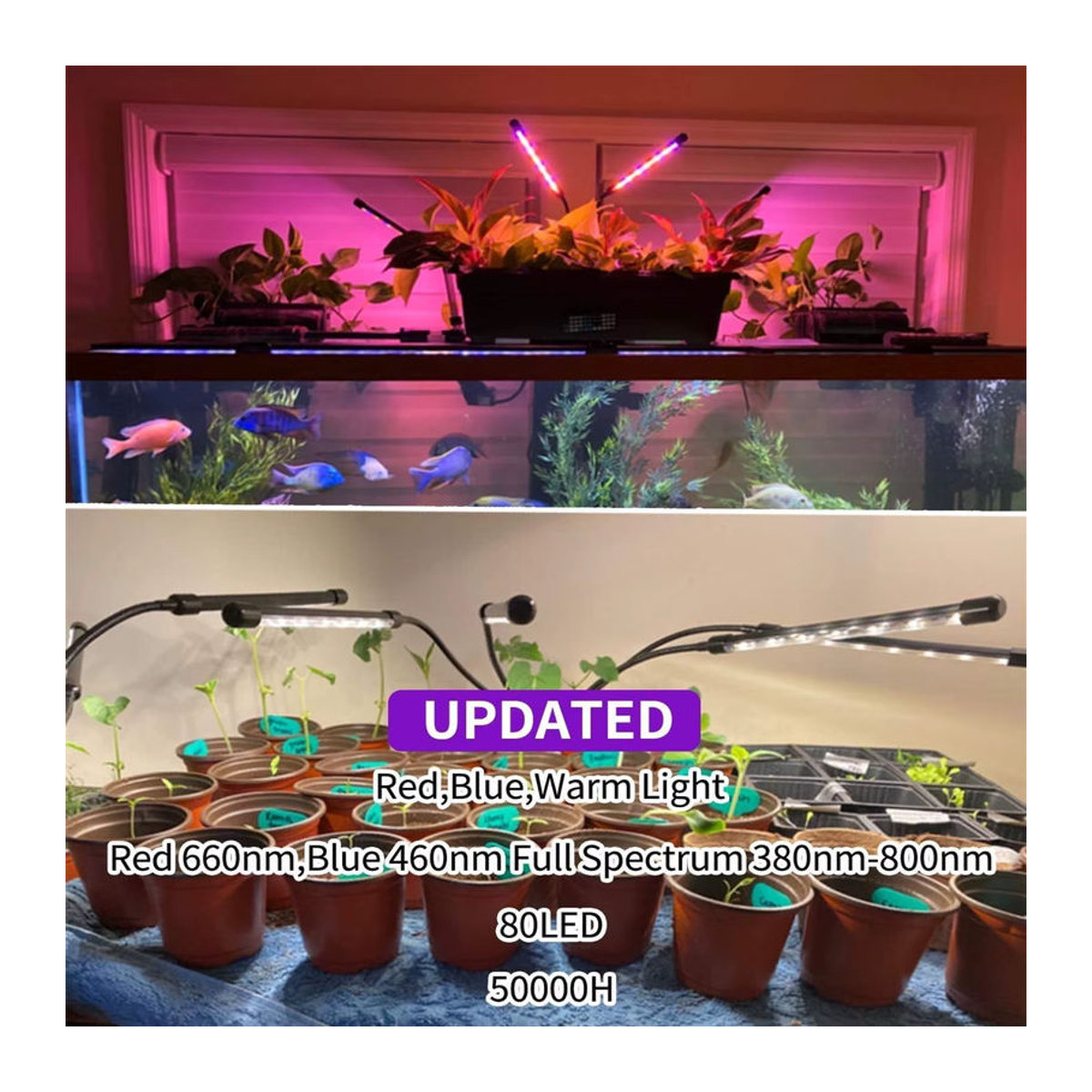 KEBINCPLED 3-Farben-LED-USB-Wachstumslicht mit Vollspektrum und Steuerung für Pflanzen und Blumensämlinge im minimalistischen Design - Bild 6