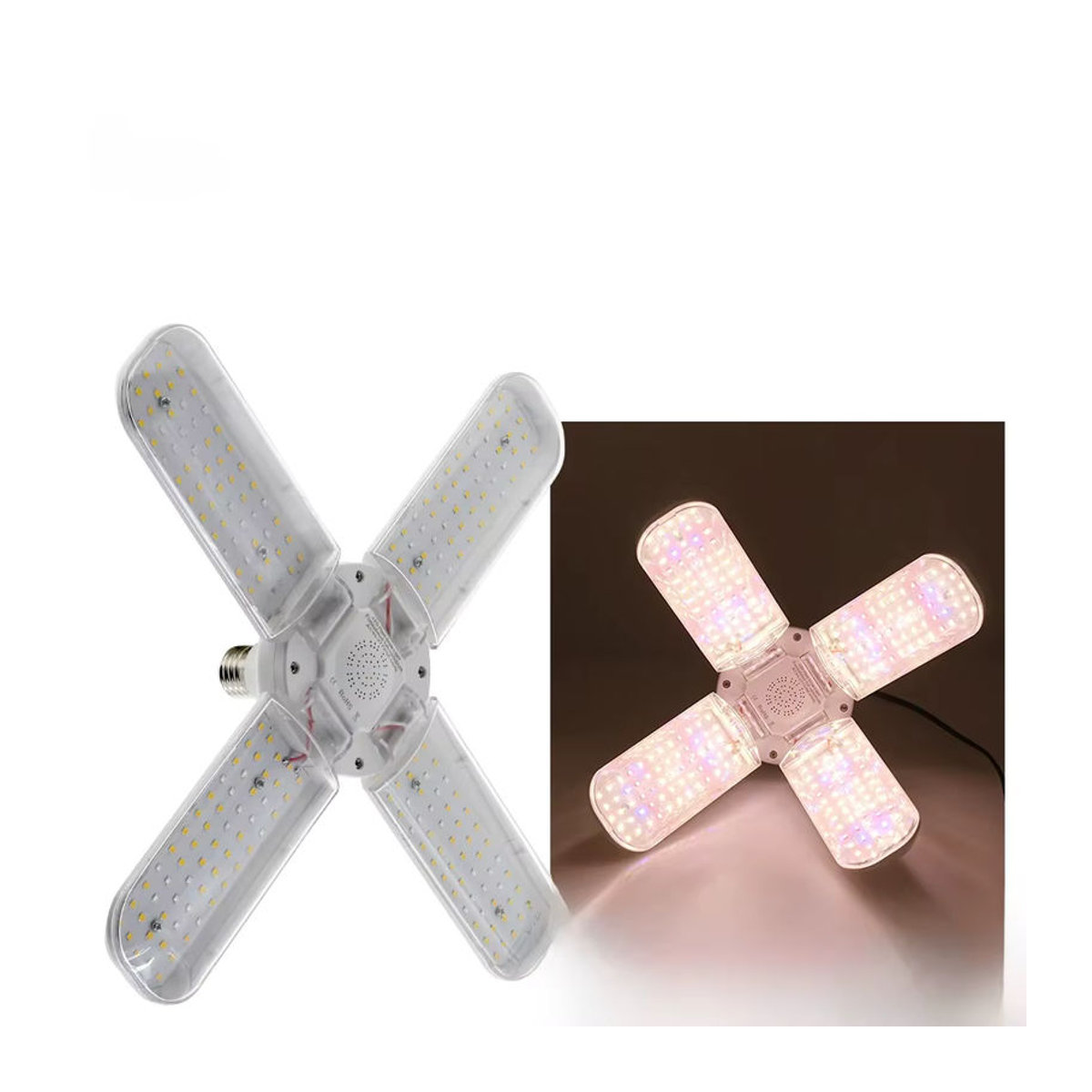 KEBINCPLED 48W Vollspektrum LED Pflanzenwachstumslampe mit E27 Anschluss und faltbarem Design für Zimmerpflanzen und Blumensämlinge - Bild 7