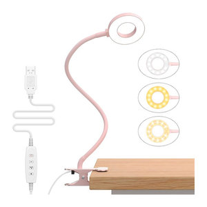 KEBINCPLED LED Buchleuchte als tragbare USB-Leselampe mit Tageslicht in Weiß, Rosa und Schwarz