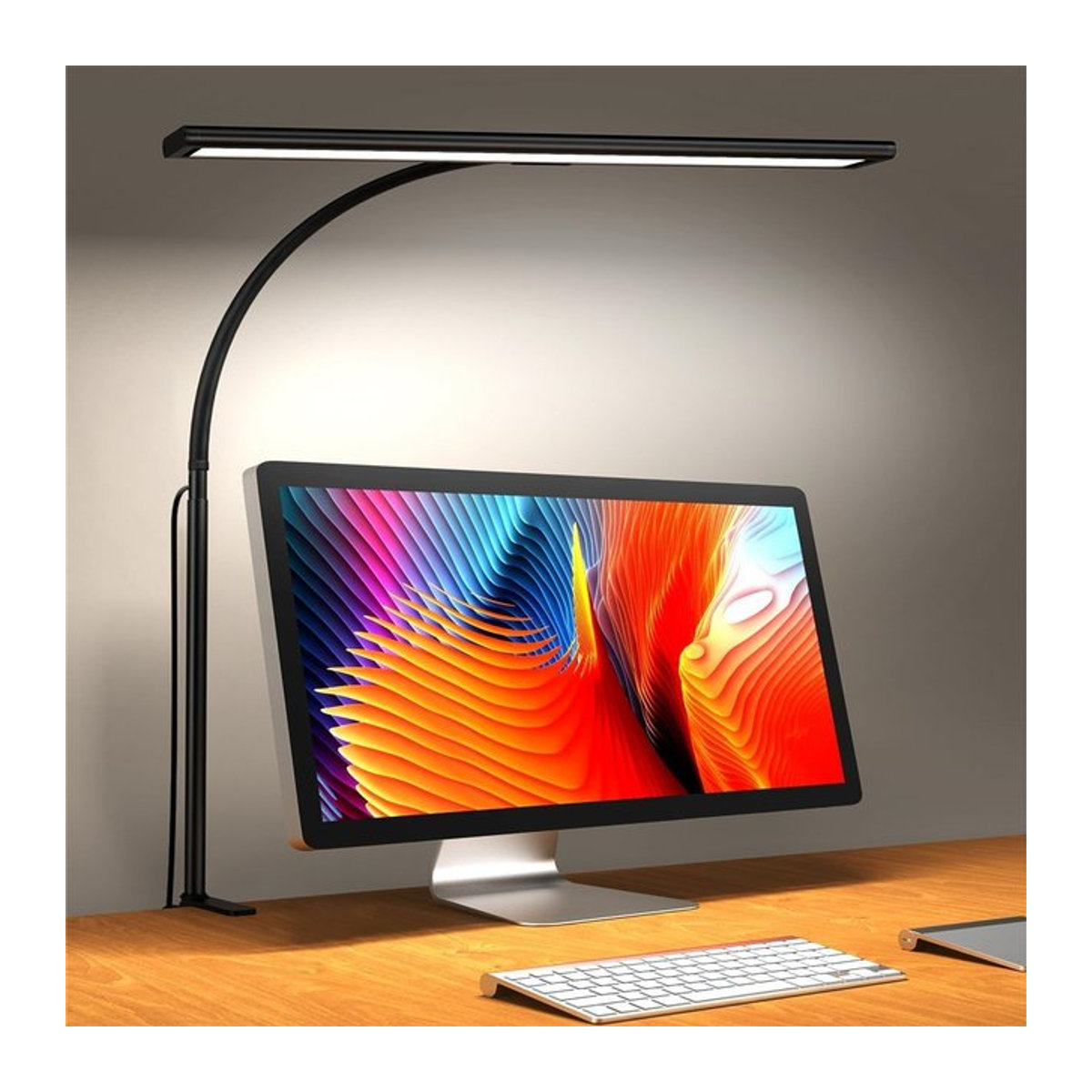 KEBINCPLED LED Monitor Lichtleiste Schwarz – Stufenlos dimmbare USB Schreibtischlampe für Büro und Studium - Bild 1