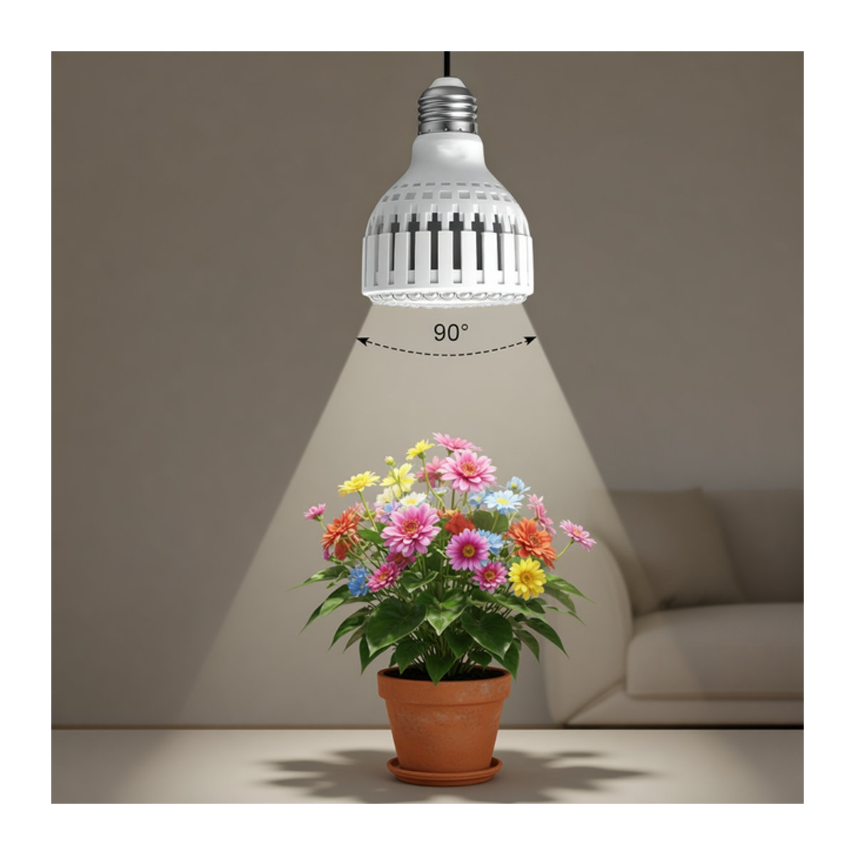 KEBINCPLED LED Pflanzenlampe 12W E27 Vollspektrum Wachstumslicht für Indoor und Garten in minimalistischem Design - Bild 1