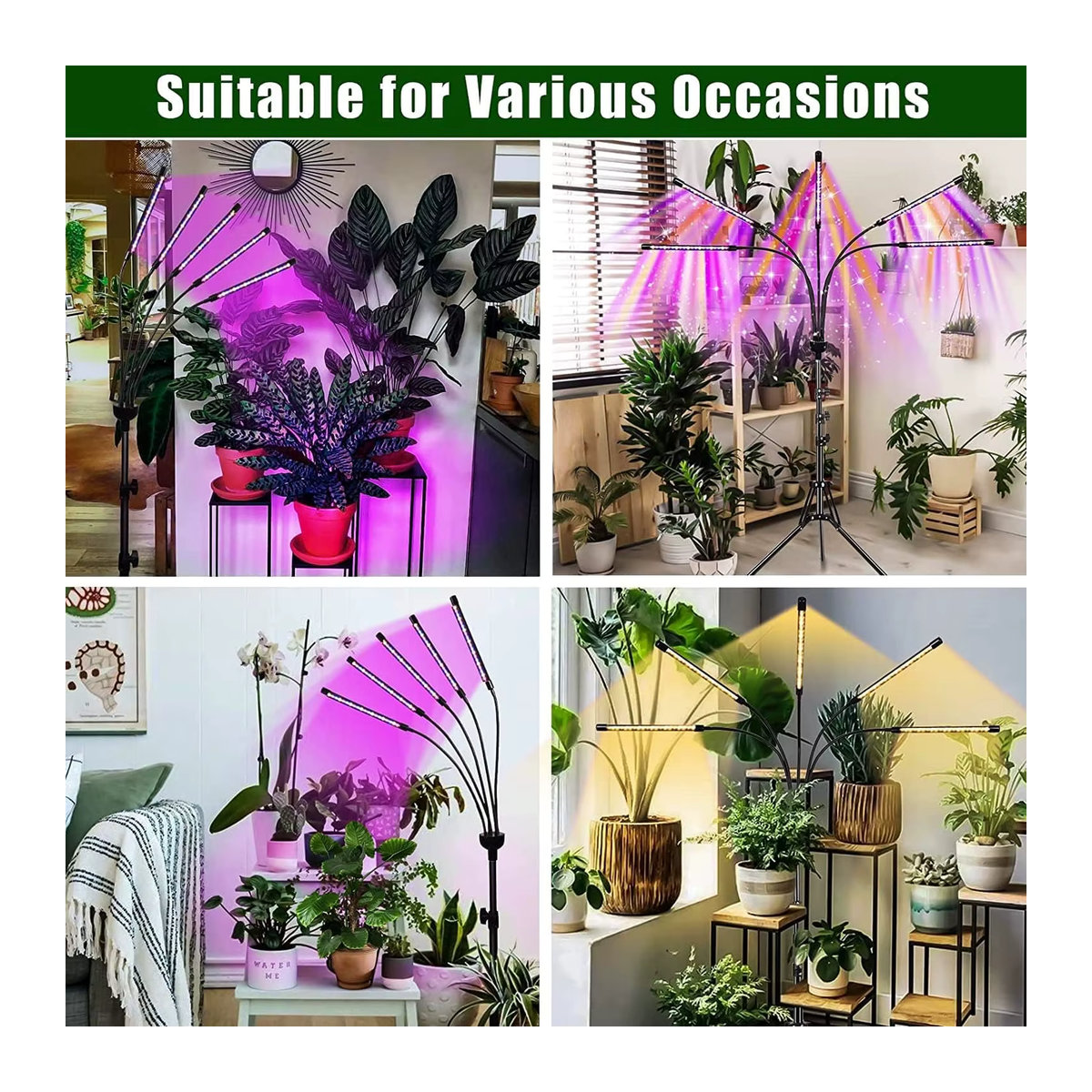 KEBINCPLED Vollspektrum LED Pflanzenlampe mit Stativ und Fernbedienung, 3 Farben, USB 5V für Indoor und Gewächshaus - Bild 6