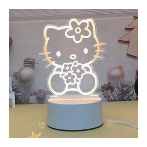 Keeppley Hello Kitty Cinnamoroll Nachttischlampe als kreative Nachtlicht-Dekoration in Weiß