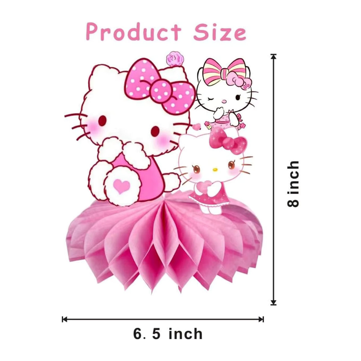 Keeppley Hello Kitty Honeycomb Desktop Deko Rosa für Kinder Geburtstag und Baby Shower - Bild 2