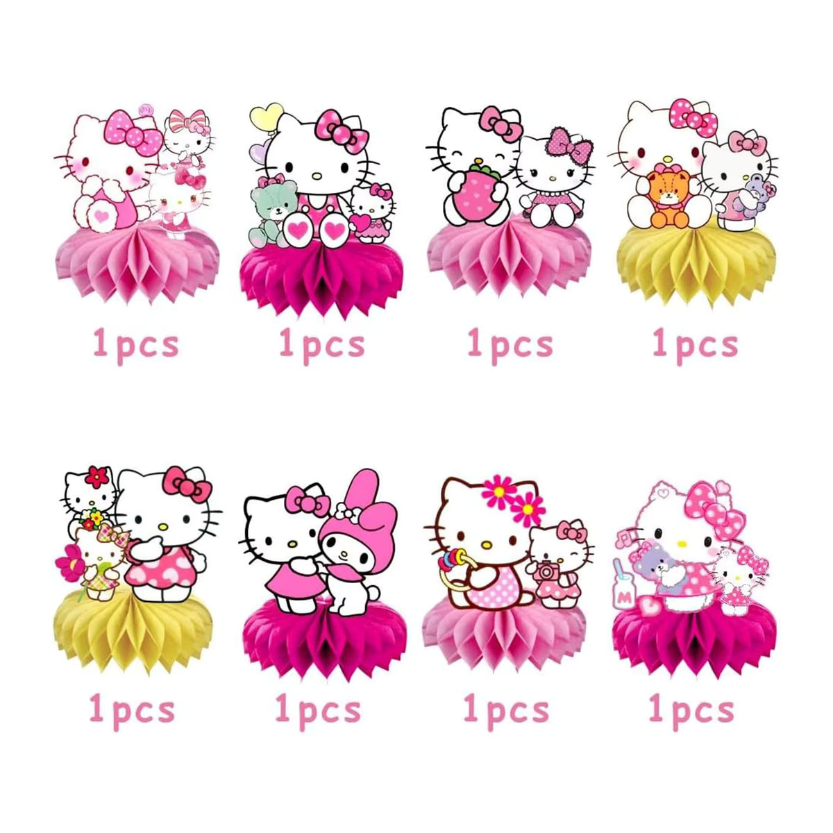 Keeppley Hello Kitty Honeycomb Desktop Deko Rosa für Kinder Geburtstag und Baby Shower - Bild 4