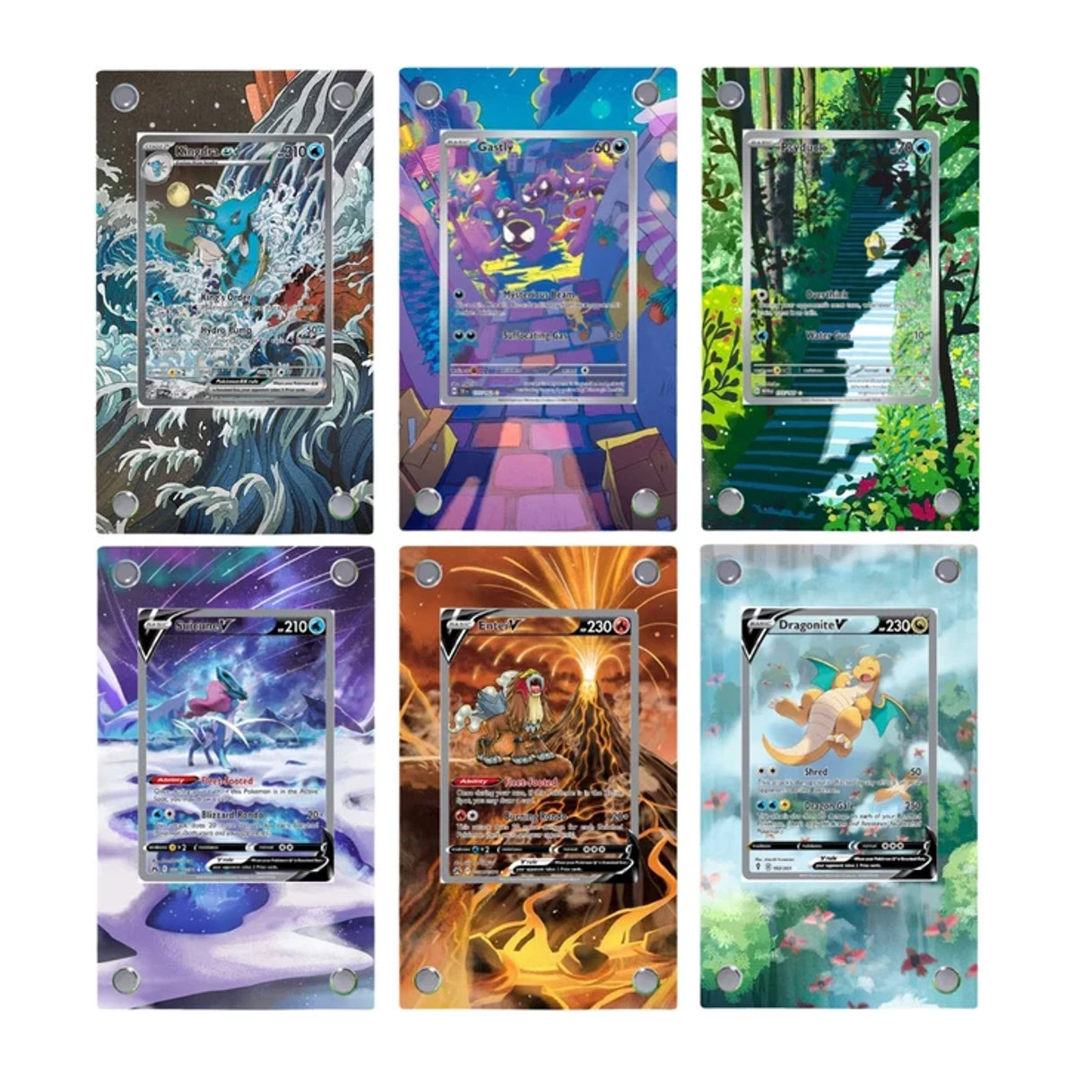 Keeppley Pokemon Kartenständer aus Acryl mit Entei, Gastly, Psyduck und Dragonite in der Anime Classics Game Collection, mehrfarbig - Bild 1