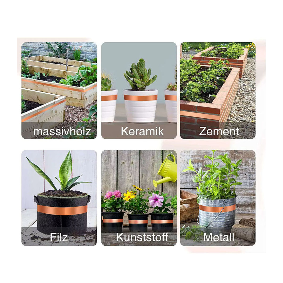KEKA Schneckenschutz Kupferband zur Schneckenabwehr für Garten und Hochbeete - Bild 2