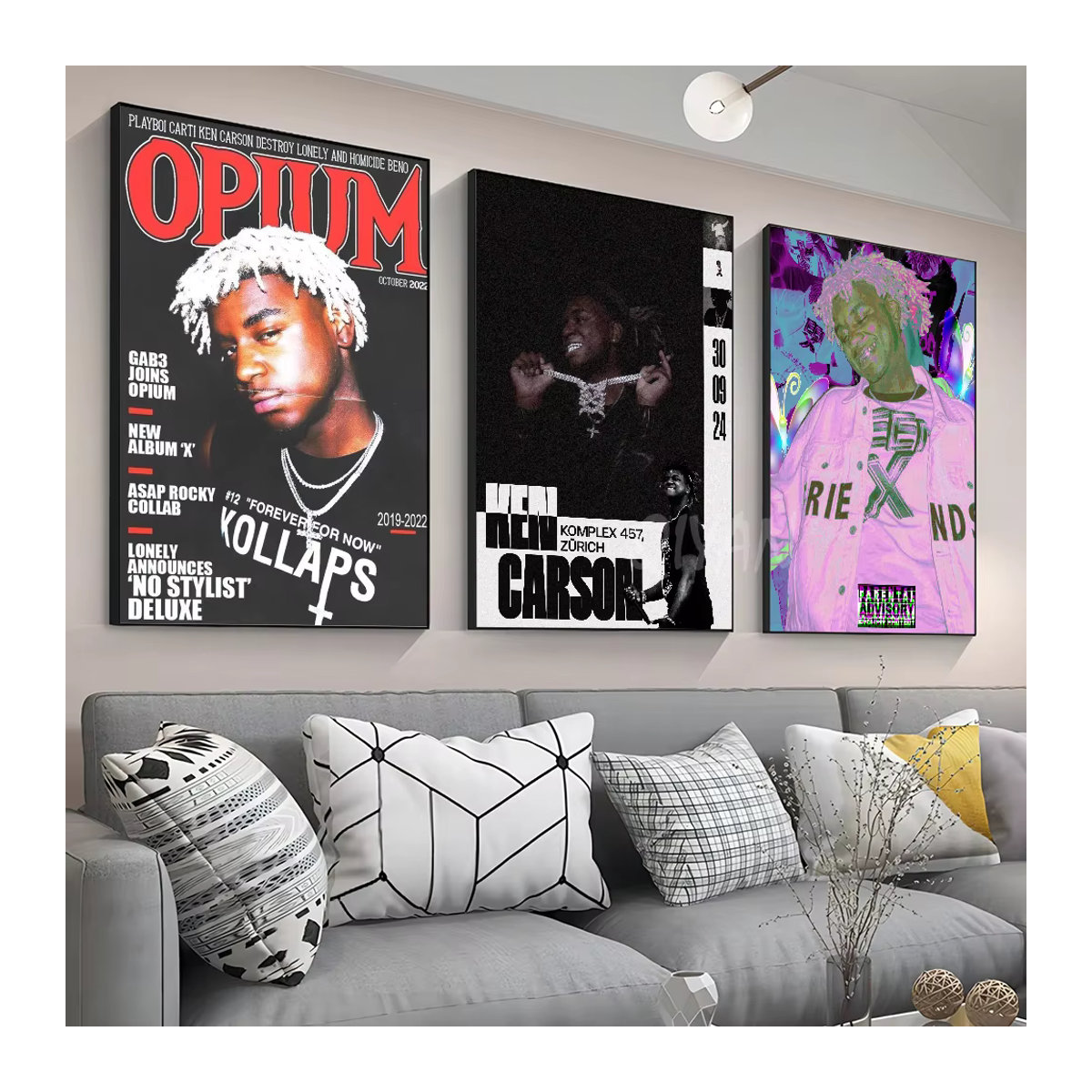 Ken Carson A Great Chaos Poster Kayou Selbstklebender Wandsticker aus wasserfestem Papier in Mehrfarbig - Bild 3